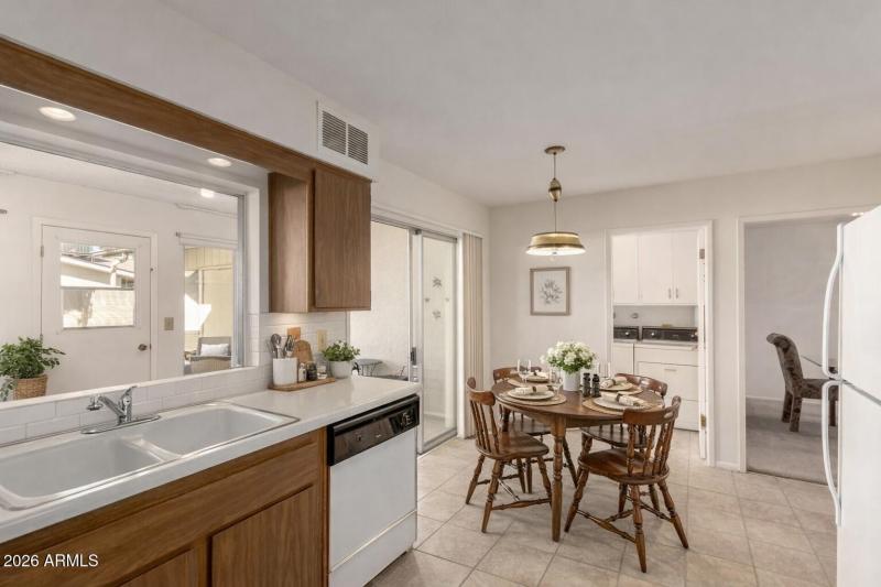 Bright kitchen and cozy dining area