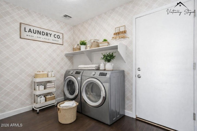 Downstairs Laundry Room Virtually Staged