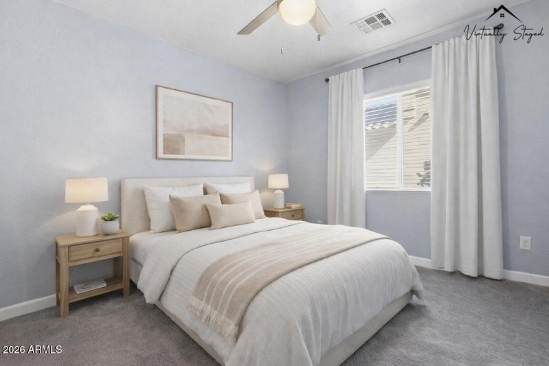 Downstairs Bedroom Virtually Staged