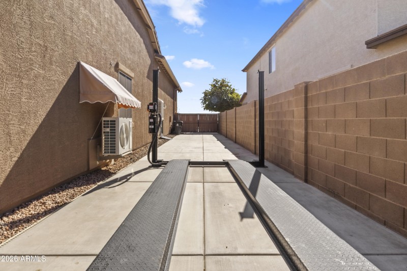 West Side Yard with 72' concrete pad