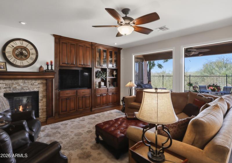 Expansive windows in family room