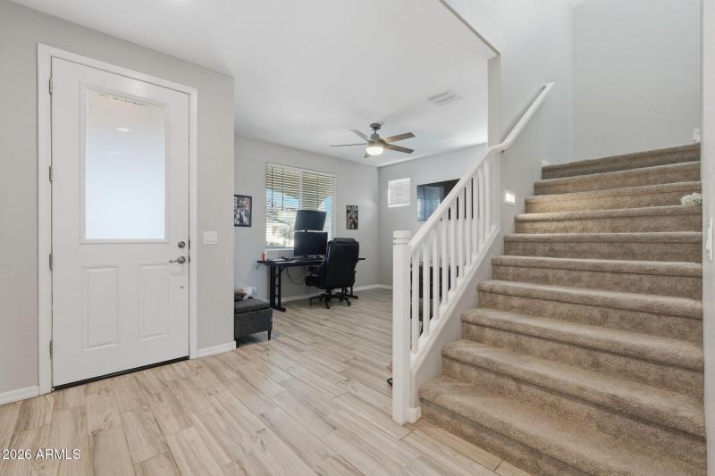 Front entry w/ views to office