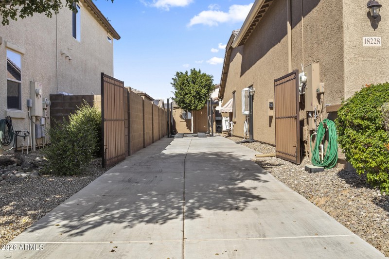 View of gated slab area!