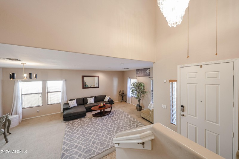 Glass Chandelier at Entry