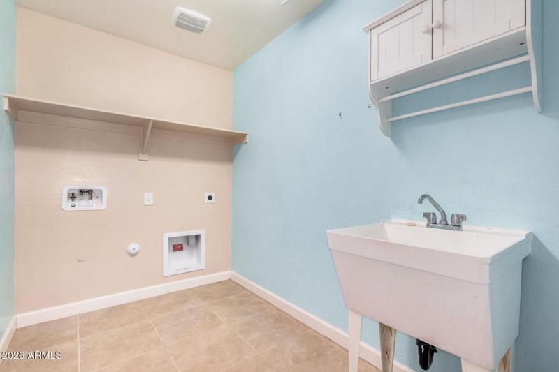 utility sink in laundry