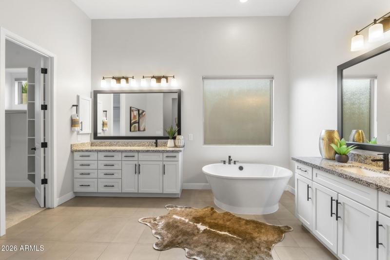 Primary Bath w Dual Vanities