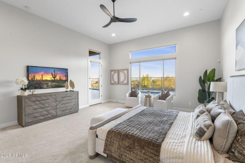 Primary Suite w Direct Access to Pool