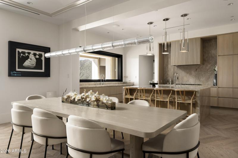 Kitchen with Island and Stone Table