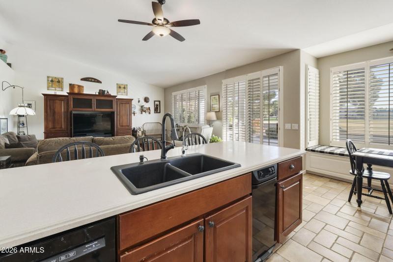 Kitchen view to family room