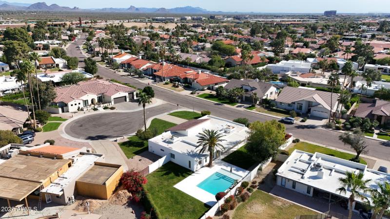 Backyard With Pool And Lawn