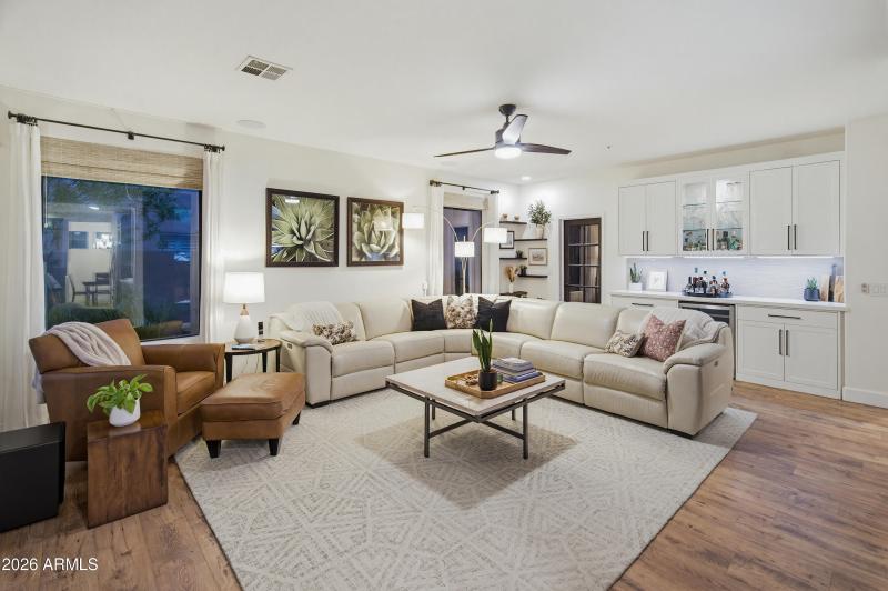 Living Room with Wine Bar
