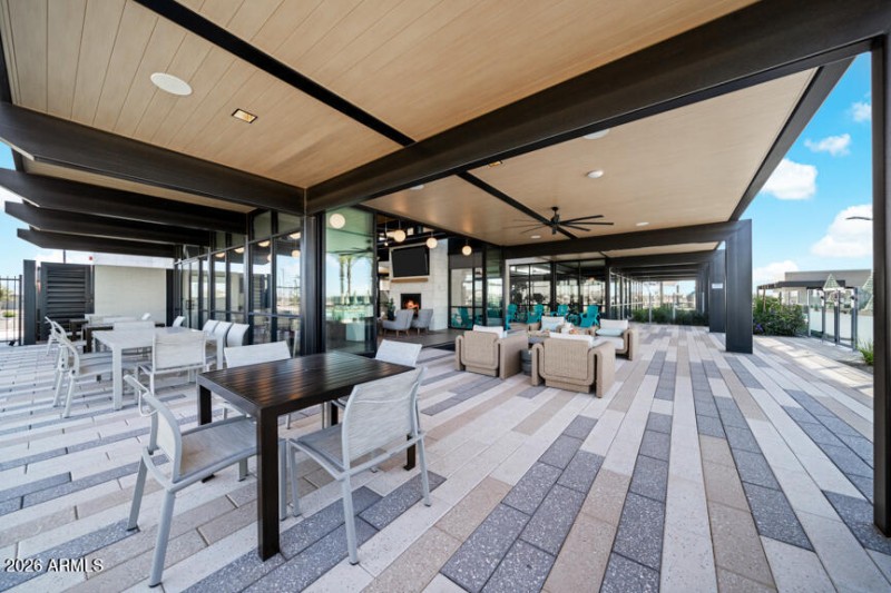 Outdoor covered seating area