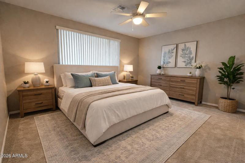 Staged Primary Bedroom