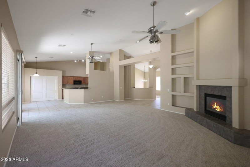 Family room looking towards Kitchen