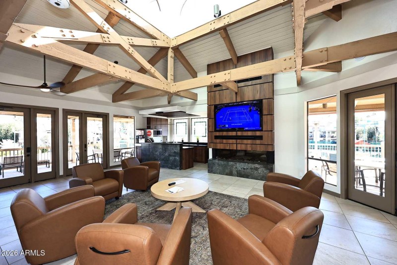 Racquet Club Clubhouse electric fireplac