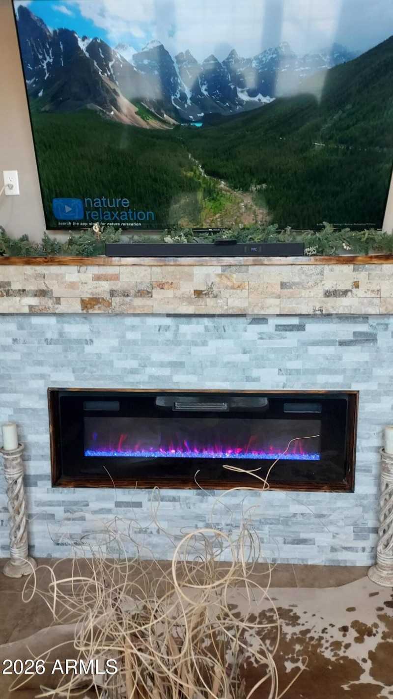 Fireplace feature wall 75" TV