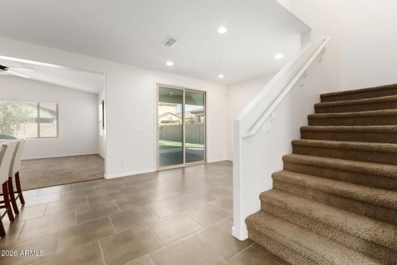 Entry to informal dining and kitchen