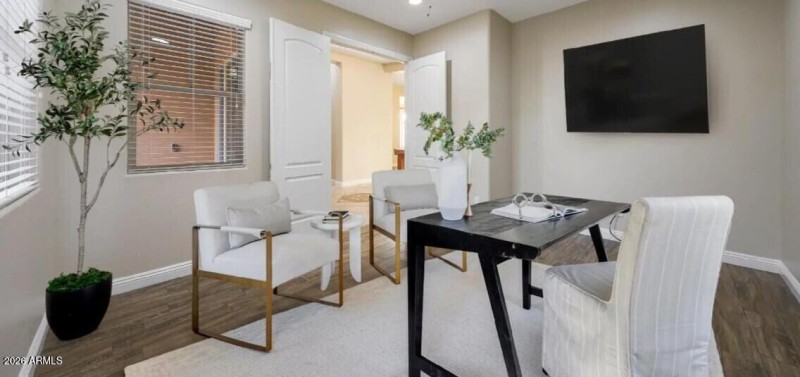 Double Doors Den - virtual staged