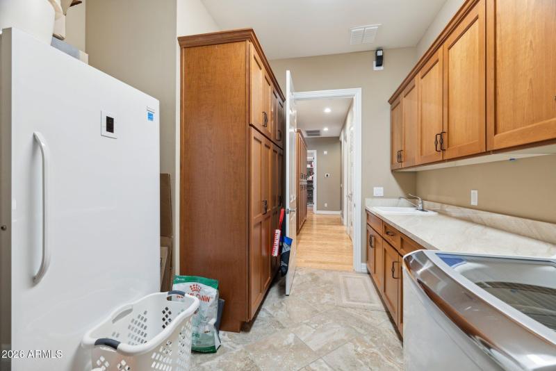 Oversized Freezer in Laundry Room