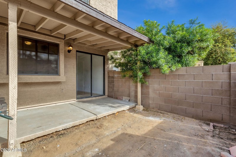 Spacious partial concrete yard area