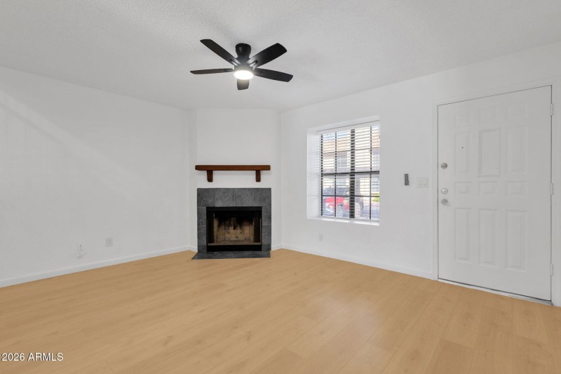 Wood burning fireplace