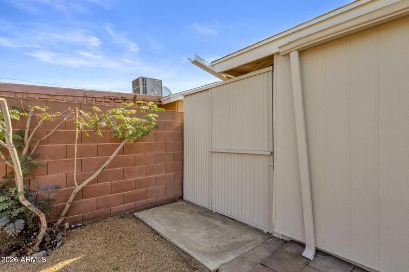Storage shed on East side of property