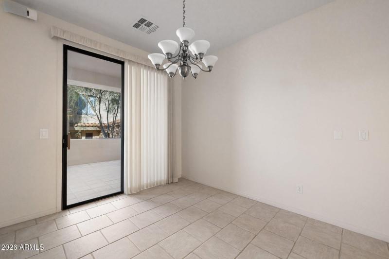 Dining room with slider to patio