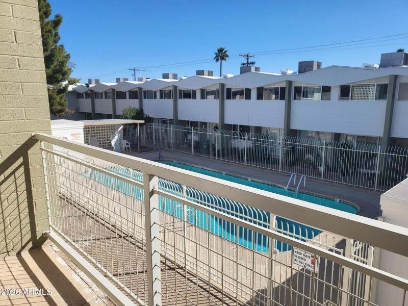 VIEW FROM COV. BALCONY