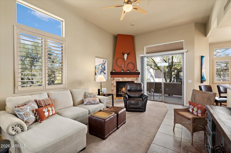 Living room from entrance showing window