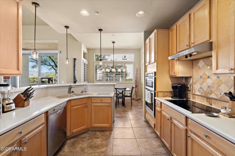 Kitchen toward dining area