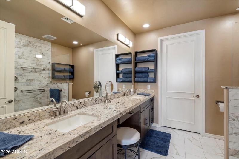 Master bathroom with double vanity