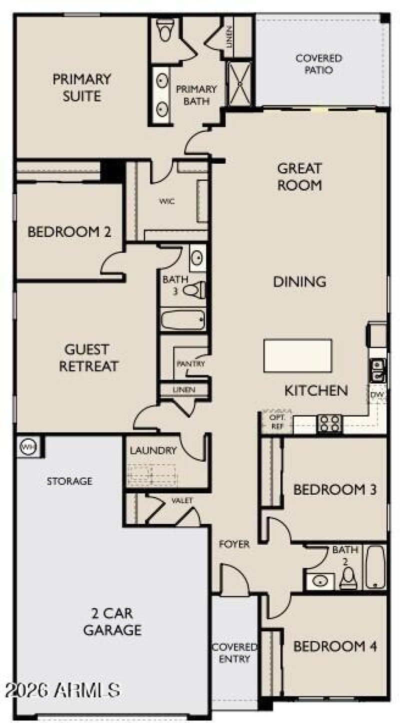 Lavender Floor Plan Left Garage