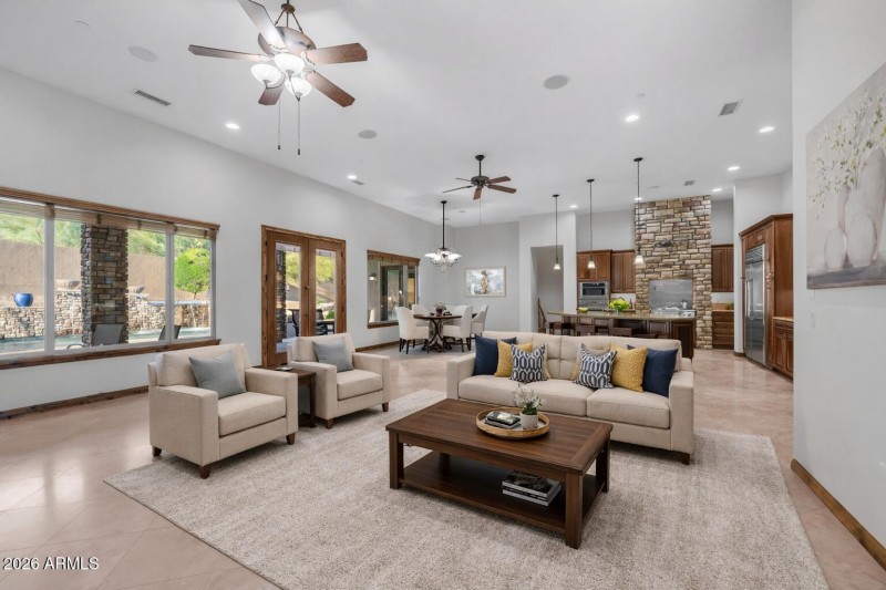 Family room adjacent to kitchen