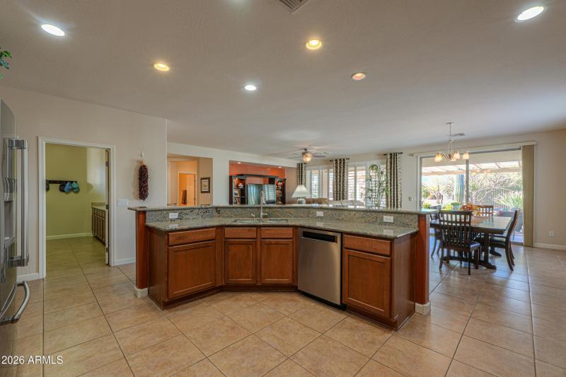 Kitchen to dining & Great room