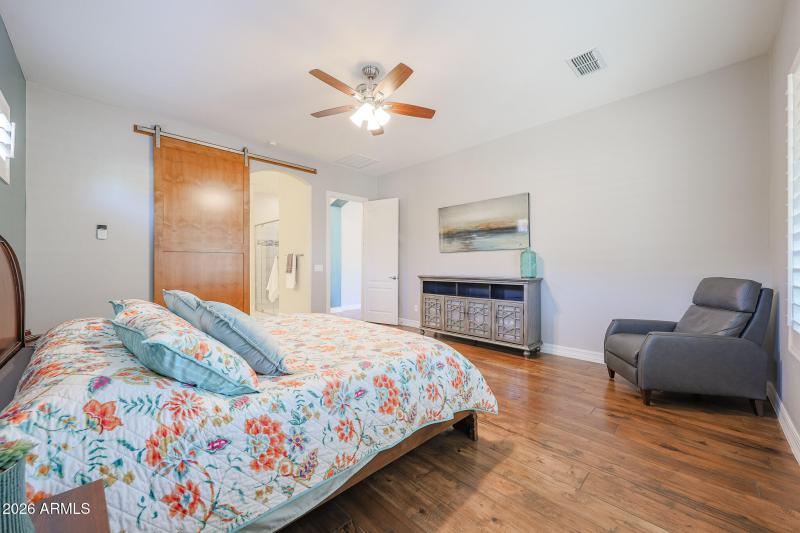 Barn Doors to Primary Bathroom