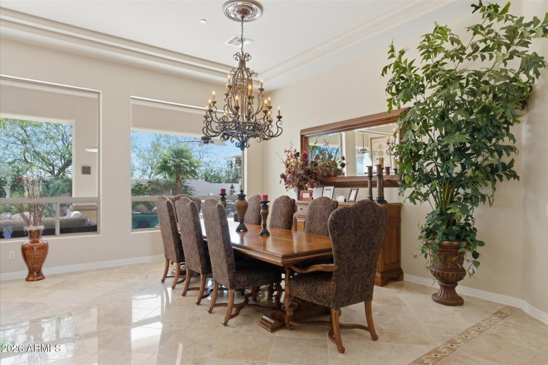 Formal Dining Room w Chandelier