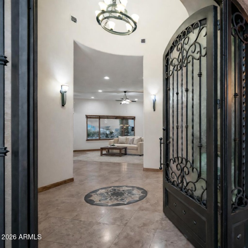 Elegant Entry with Custom Iron Door