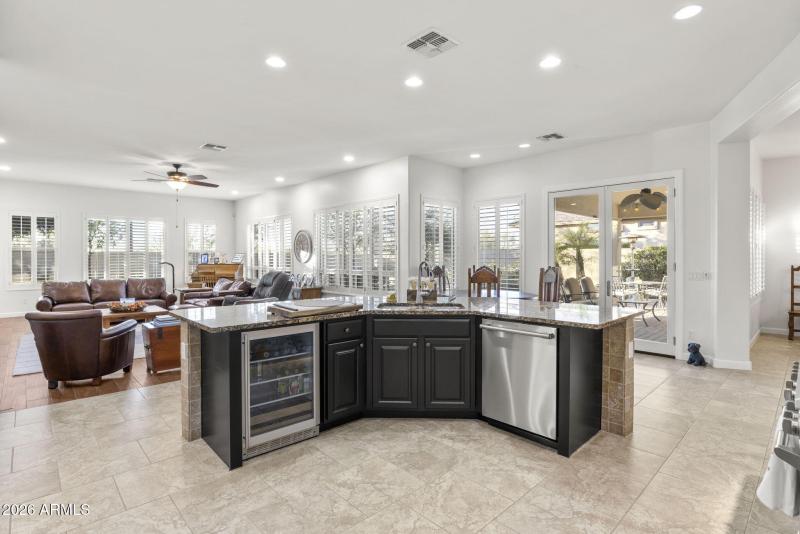 Beverage Fridge & Ample Storage