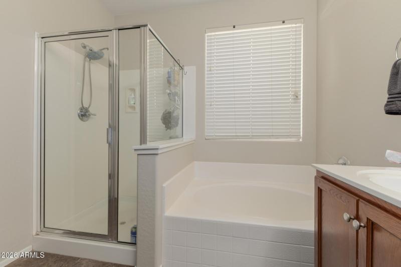 Seperate shower and tub