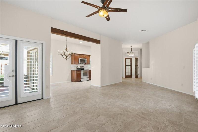 family to kitchen and office