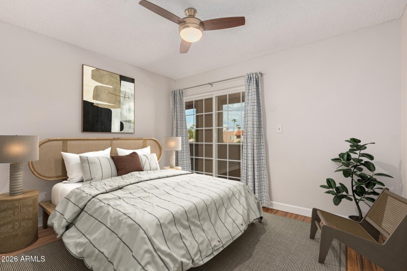 Virtually staged 2nd bedroom