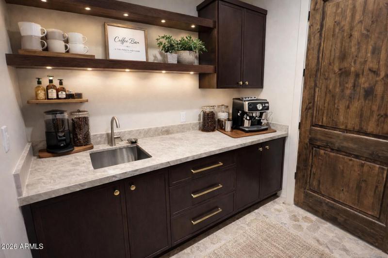 Coffee bar digitally staged