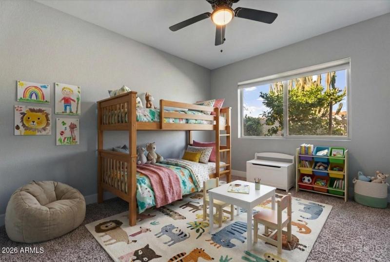 Kids bedroom staged
