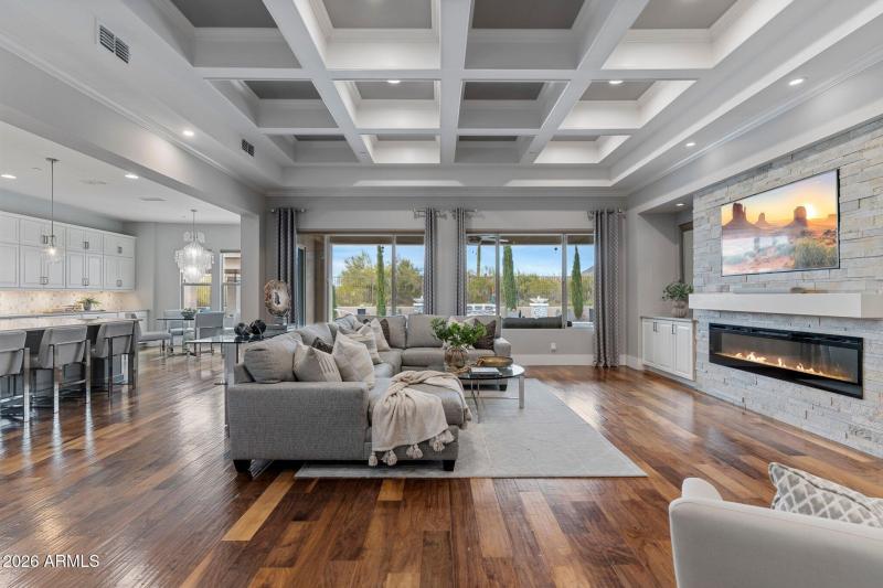 Elegant Triple Coffered Ceilings