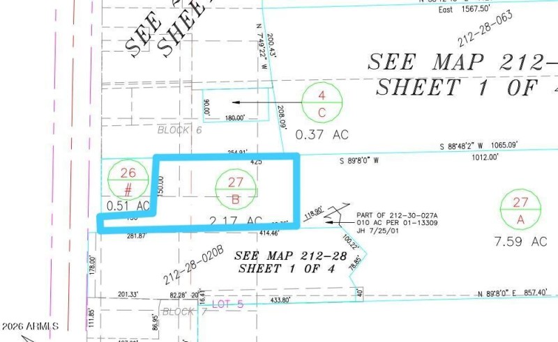 Parcel Plat 212-30-027B highlighted
