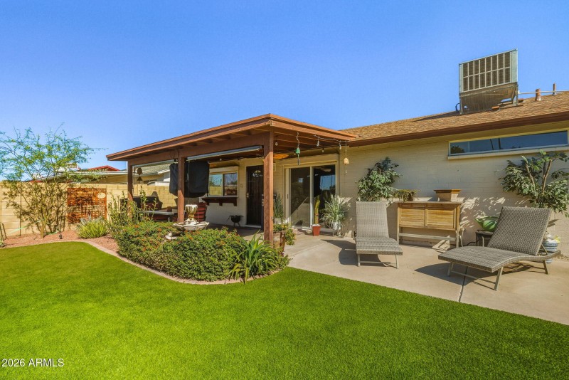 Backyard facing patio