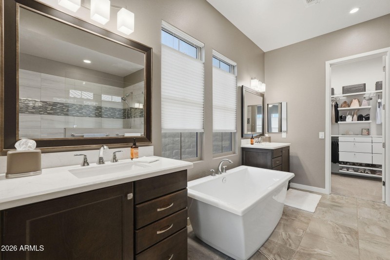 Separate Soaking Tub!