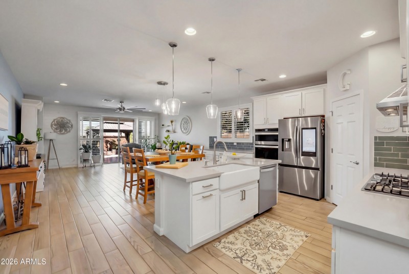Kitchen family room from entry
