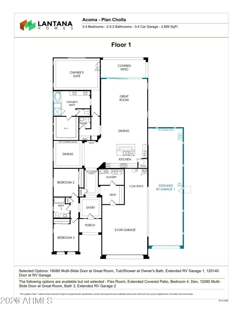 Reversed Floor Plan Cholla_7403 W Lisbon