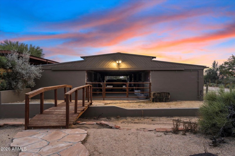 Barn Entrance With Wooden Bridge